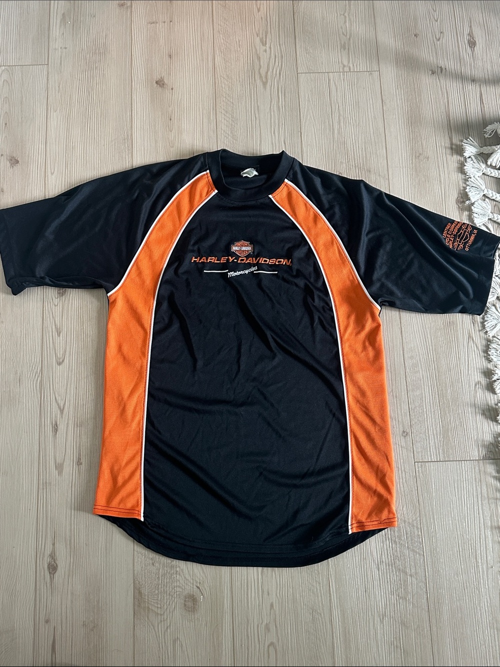 Harley-Davidson Black and Orange Raglan Performance Shirt - Lentner Ottumwa, IA